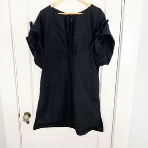 Three Graces London Black Cotton Classic Minimalist City Summer Mini Dress 14